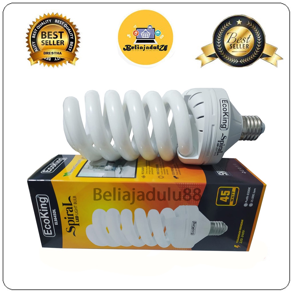 Beliajadulu88 Lampu Hemat Energi Termurah PLC Spiral 45 Watt Jumbo Super Terang ecoking