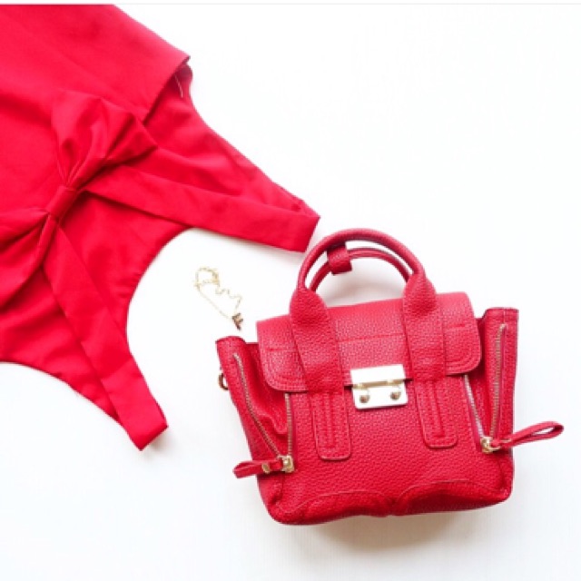 

Double zipper bag red colour