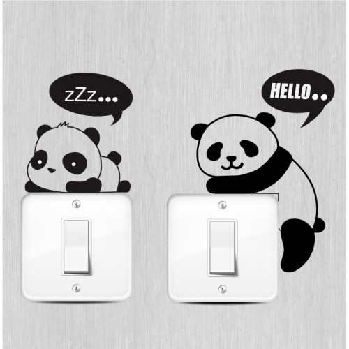 Stiker Saklar Panda Lucu Stiker Dinding Murah