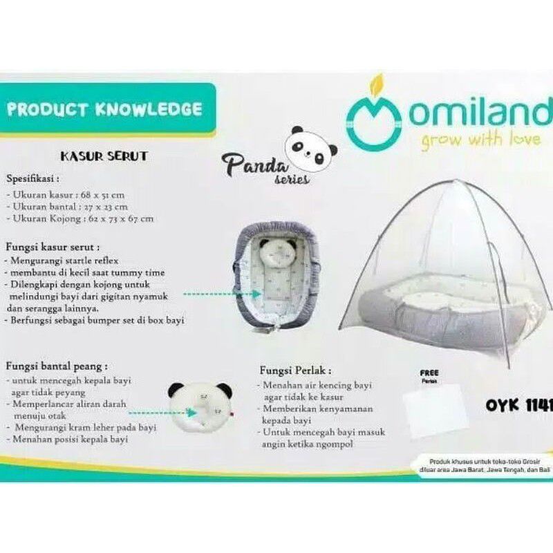 Omiland Kasur Bayi serut  Panda & Sailor