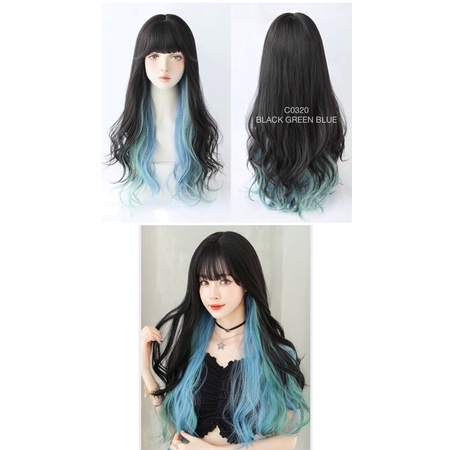 C0320 full wig korean layer wave peek a boo 70 cm