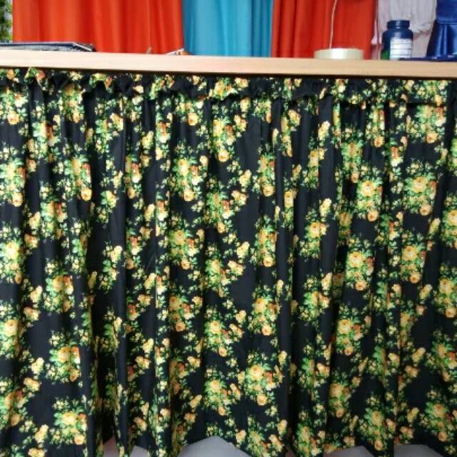 Gorden kolong dapur/Gorden bawah kompor motif Rose Kuning