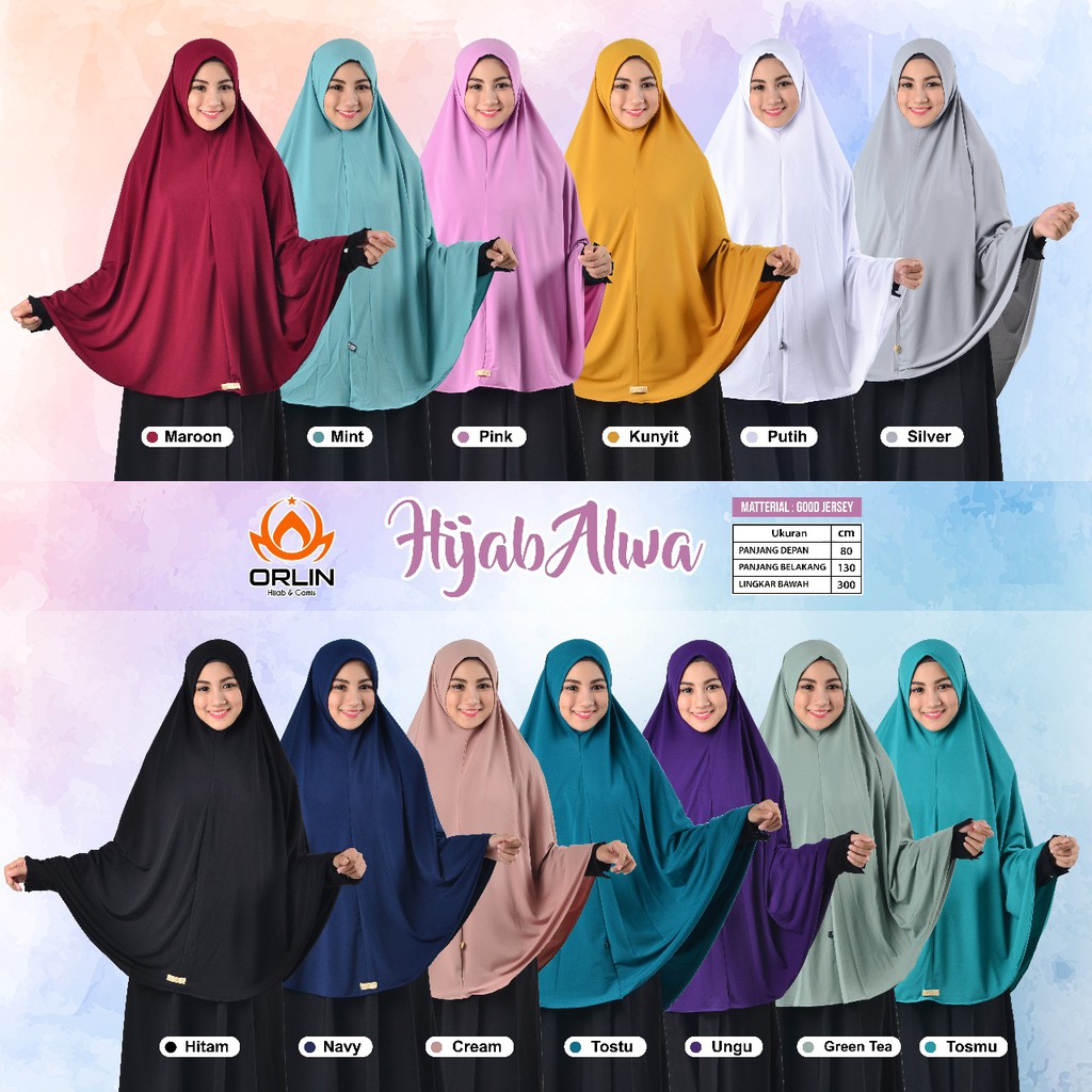 HIJAB SYARI JUMBO NON PET JERSEY / HIJAB ALWA BY ORLIN BRAND