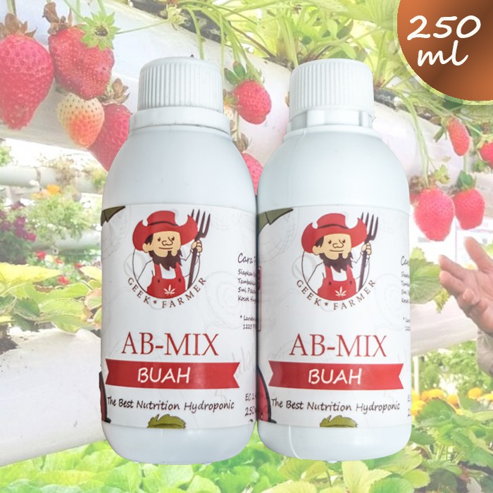 Pupuk-Nutrisi Hidroponik AB Mix Cair 250ml Buah (Geek Farmer)