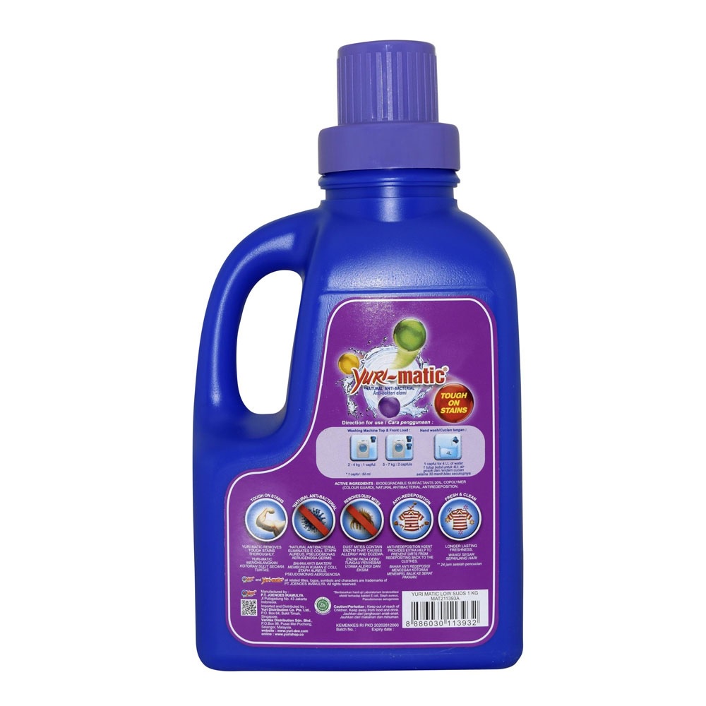 DETERGEN CAIR YURI MATIC BOTOL 1 KG DETERJEN SABUN CUCI PAKAIAN LAUNDRY