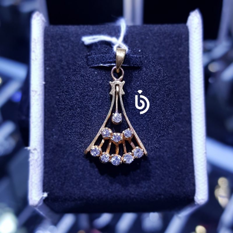 Liontin emas kuning berlian asli natural diamond