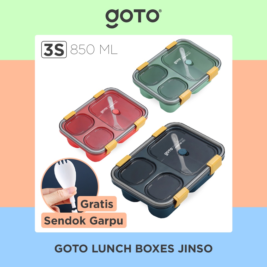 Jual Goto Jinso Lunch Box Set Kotak Makan Bekal Tempat Penyimpanan Makanan Shopee Indonesia