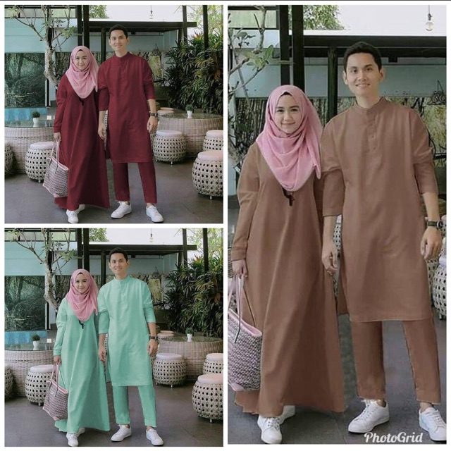 JC  Cp set amanah 4in1/ Baju psangan muslim terbaru / Baju pasangan lebaran terlaris