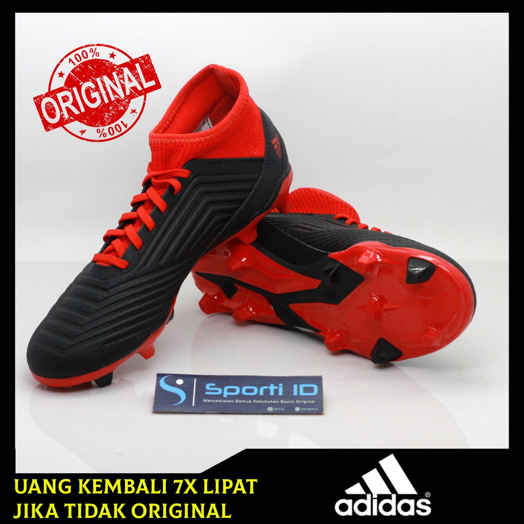 Sepatu Bola Adidas Predator 18.3 FG Black/White/Red DB2001 Original | Shopee Indonesia