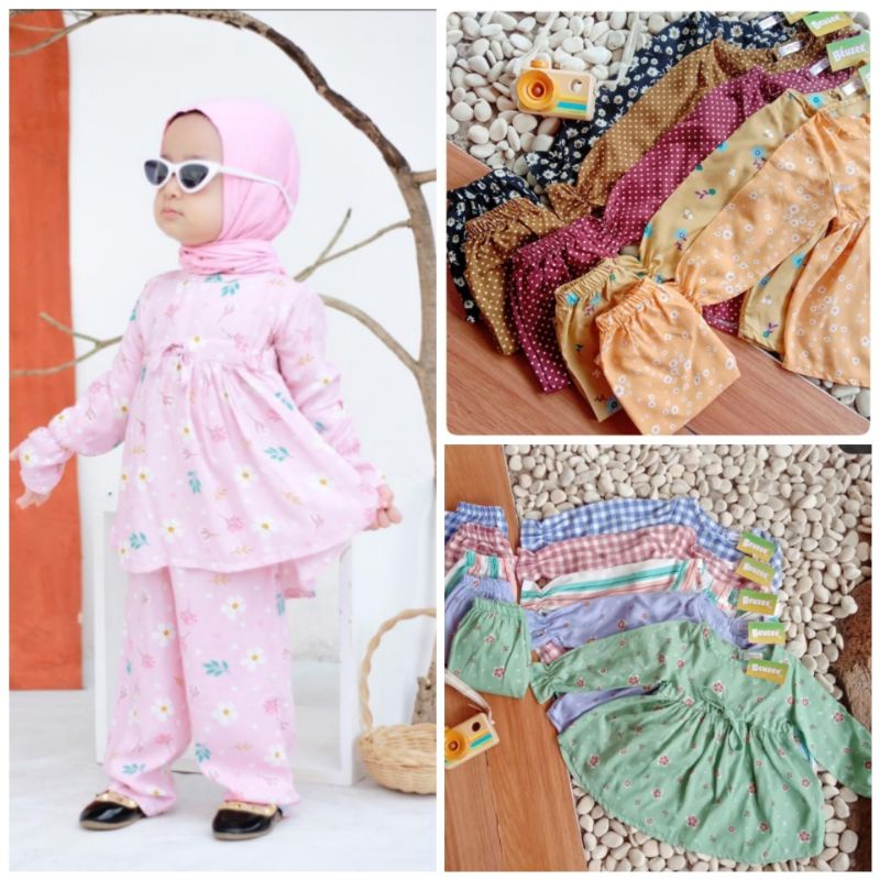 setelan rayon bayi perempuan 6 12 bulan, Setelan Panjang Anak Cewek Rayon 1-3 Tahun