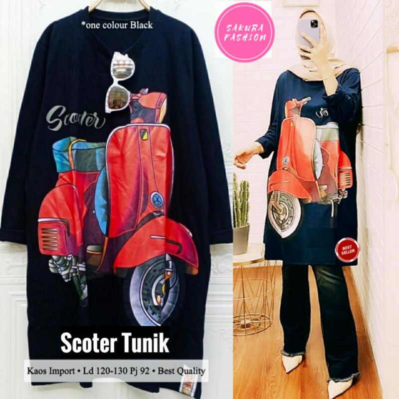 SCOOTER TUNIK BY SAKURA||KAOS IMPORT LD 120-130 Pb 92