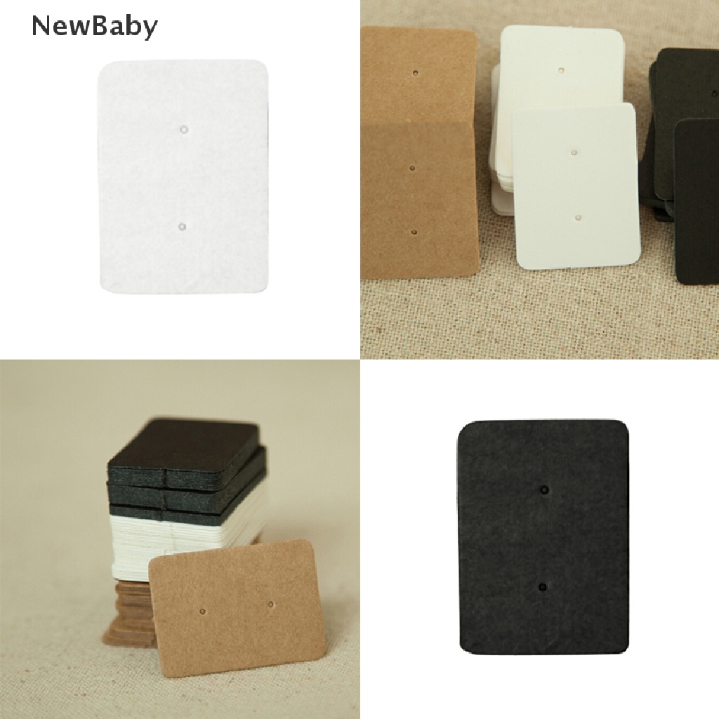 Newbaby 50 Pcs Kertas Kraft Gantung Holder Anting Tusuk Untuk Display
