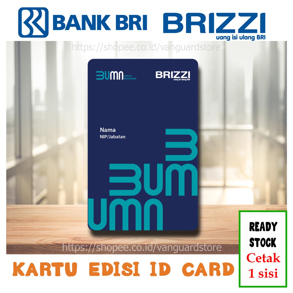 KARTU E MONEY E TOLL  ID CARD BRI BRIZZI NEW BUMN TANDA PENGENAL IDENTITAS PEGAWAI - 1 SISI