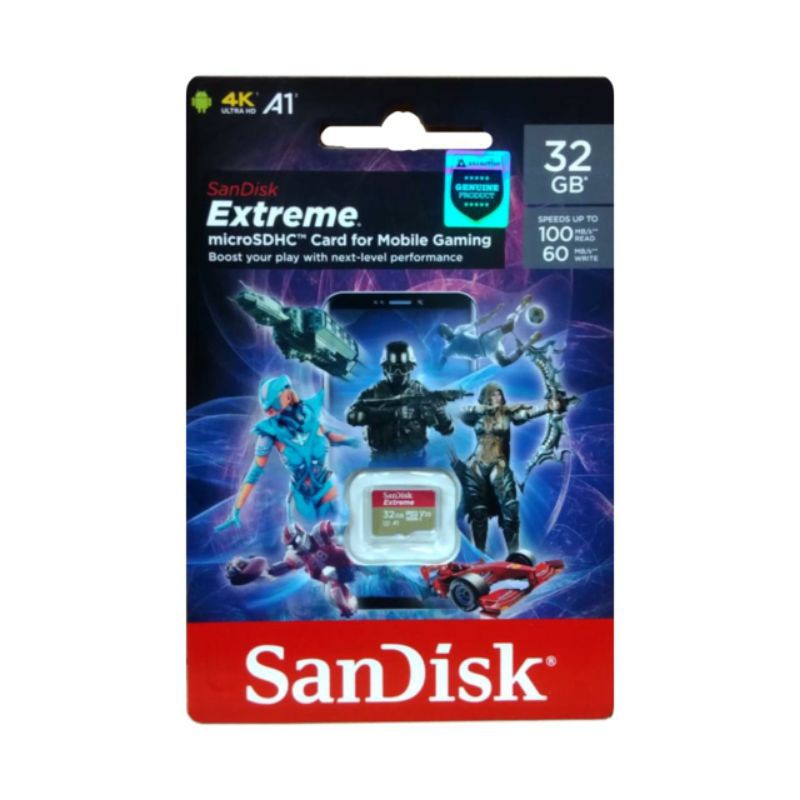 Sandisk Extreme 32GB A1 100MB/s Micro SD Card for Mobile Gaming