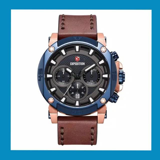 JAM TANGAN EXPEDITION PRIA E 6606 M ORIGINAL ( BROWN ROSEGOLD BLUE )
