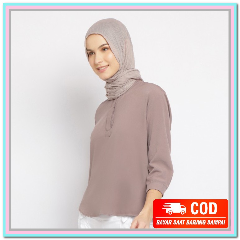 Spring Blouse Kombinasi Liza Blous Wanita Blus Remaja Kekinian Ke UZ307 Le Najwa - Baju Atasan Musli