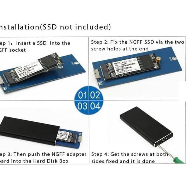 ENCLOSURE SSD M.2 NGFF SATA USB3.0 - Casing SSD External