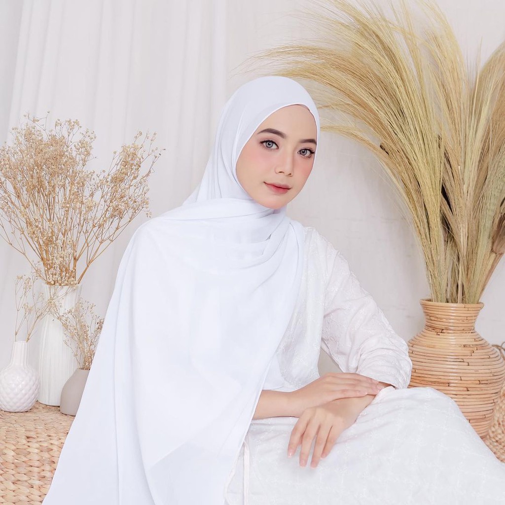 Pashmina Diamond 150x75 / PART 2 /Pasmina / Hijab Pashmina / Pashmina Sabyan-PUTIH