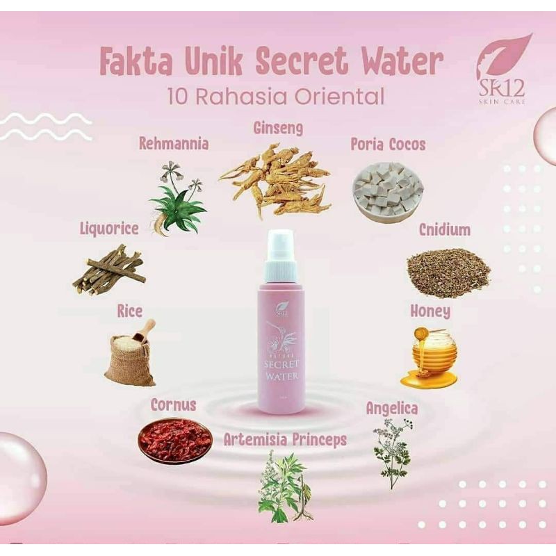 Nature Secret Water SR12 Facial Spray Face Mist Penyegar Wajah Kulit Kering Berjerawat BPOM