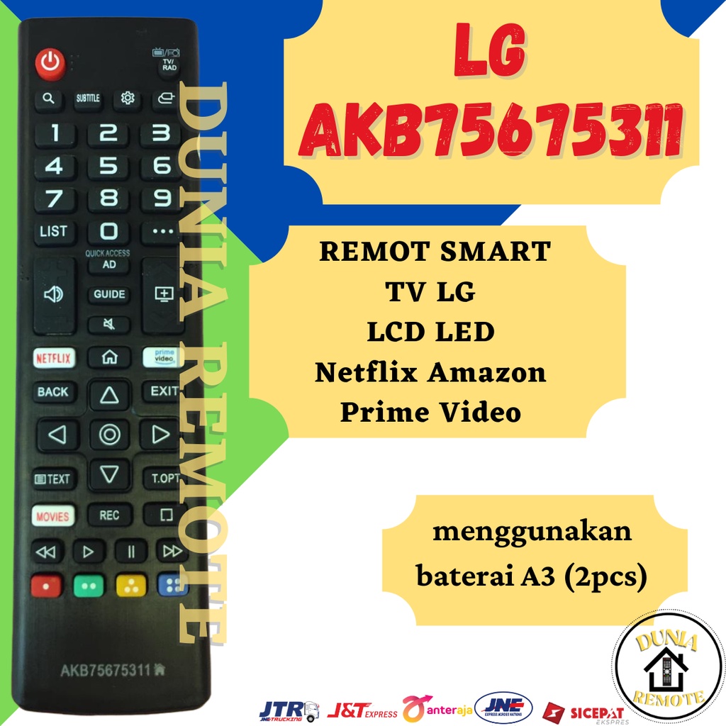 Remot Remote TV LG UHD LCD LED Smart TV Netflix AKB75675311 tanpa setting