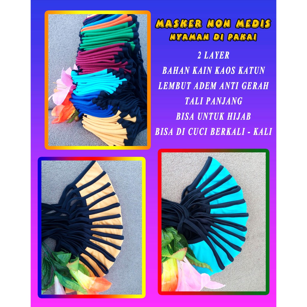 MASKER KAIN HIJAB MASKER HIJAB MASKER KAIN TALI MASKER 2 PLY MASKER KAIN KATUN MASKER 2 LAPIS MURAH