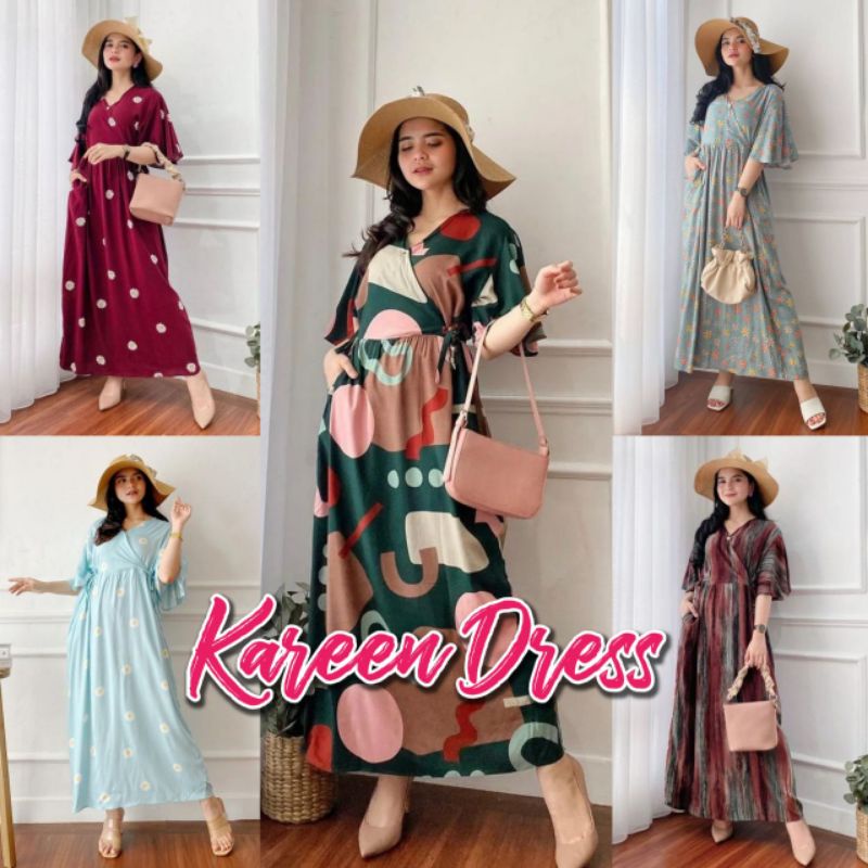 Kareen Dress Daster Kimono Busui Bahan Rayon Viscose Premium