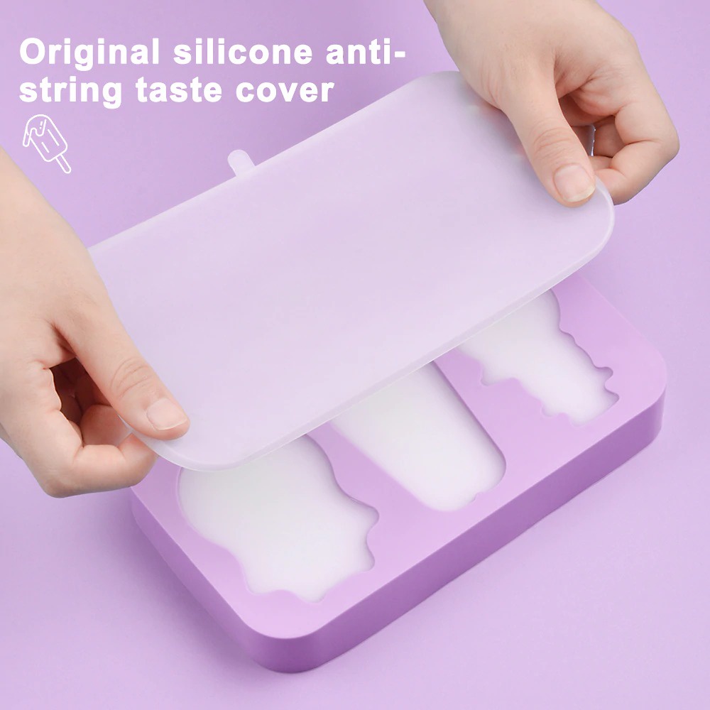 Cetakan Ice Cream Jelly 3 Hole / Cetakan Es Krim  SIlicone Food Grade