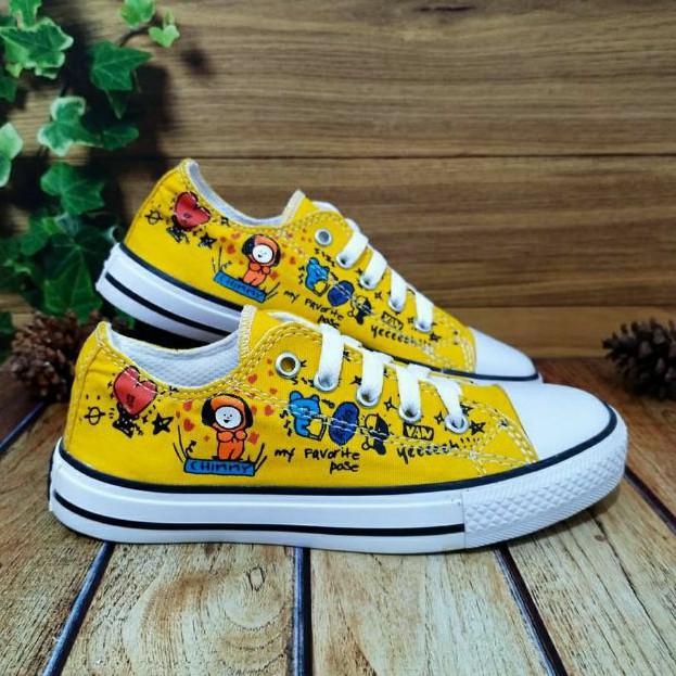 (READY 5 WARNA) SEPATU CONVERSE BTS BT21 SEPATU ANAK PEREMPUAN &amp; LAKI SEPATU SEKOLAH  MOTIF KARAKTER