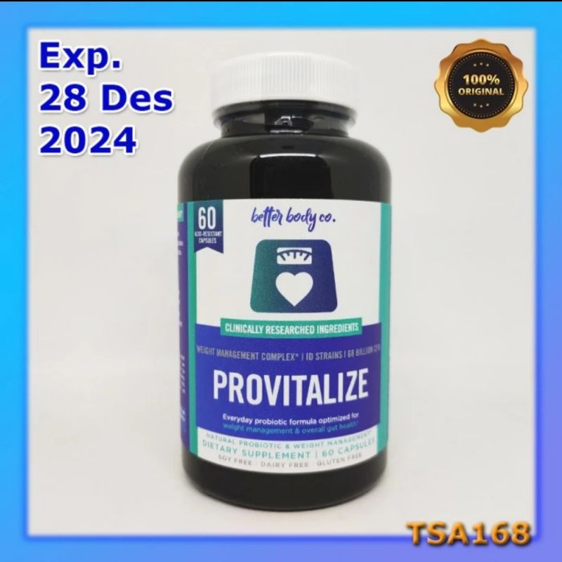 Better Body Co Previtalize Provitalize 60 Cap Natural Weight Management Probiotic