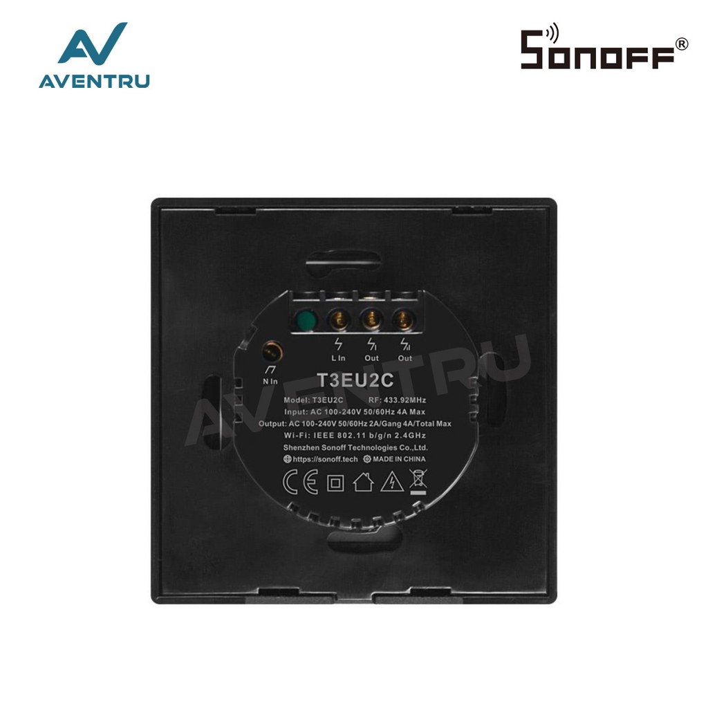 Sonoff touch TX T3 EU 2Gang WiFi &amp; RF 433Mhz Wall Touch Smart Switch