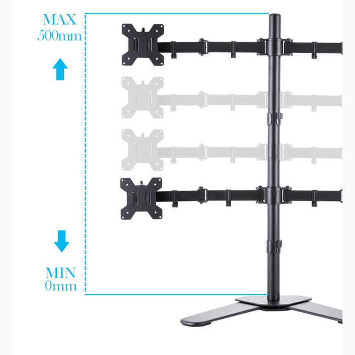 Triple W Quad Monitor Bracket Stand 4 Breket Base Mount Holder LED LCD