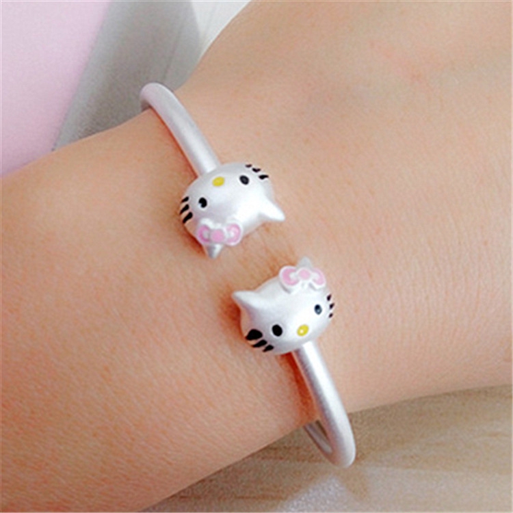 Hello Kitty 925 Silver Bangle Bracelet Child Hand Jewellery