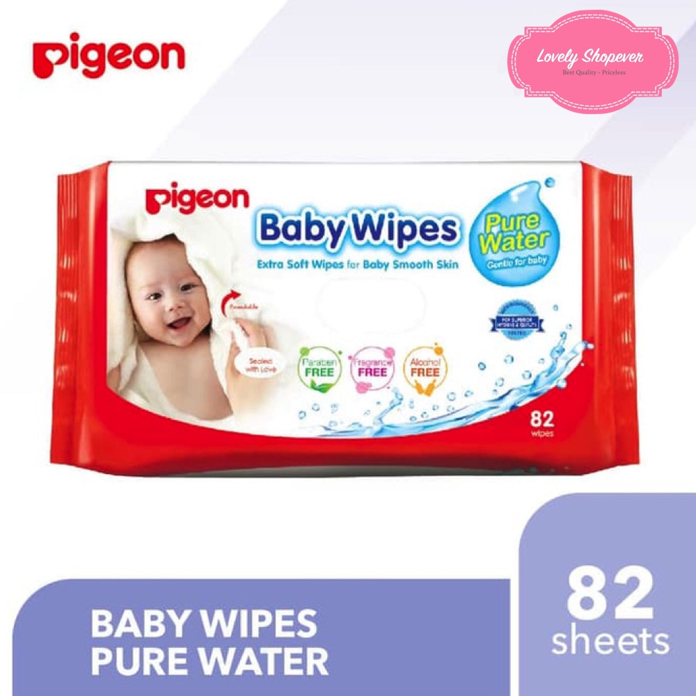 PIGEON BABY WIPES WET TISSUE BASAH TISUPURE WATER HAND &amp; AND MOUTH ANTIBACTERIAL ANTI BACTERIAL 82 60 20 SHEET REFILL