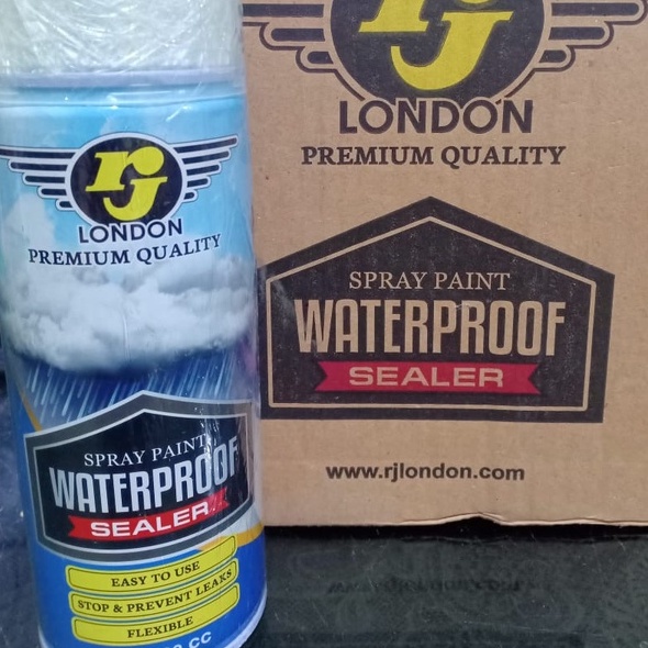 Spray Paint WATERPROOF SEALER Grey RJ London Cat Semprot Pelapis Bocor / Anti Bocor / Atasi Kebocoran Atap Rumah Genteng Tembok Pipa dan Lainnya (400cc)