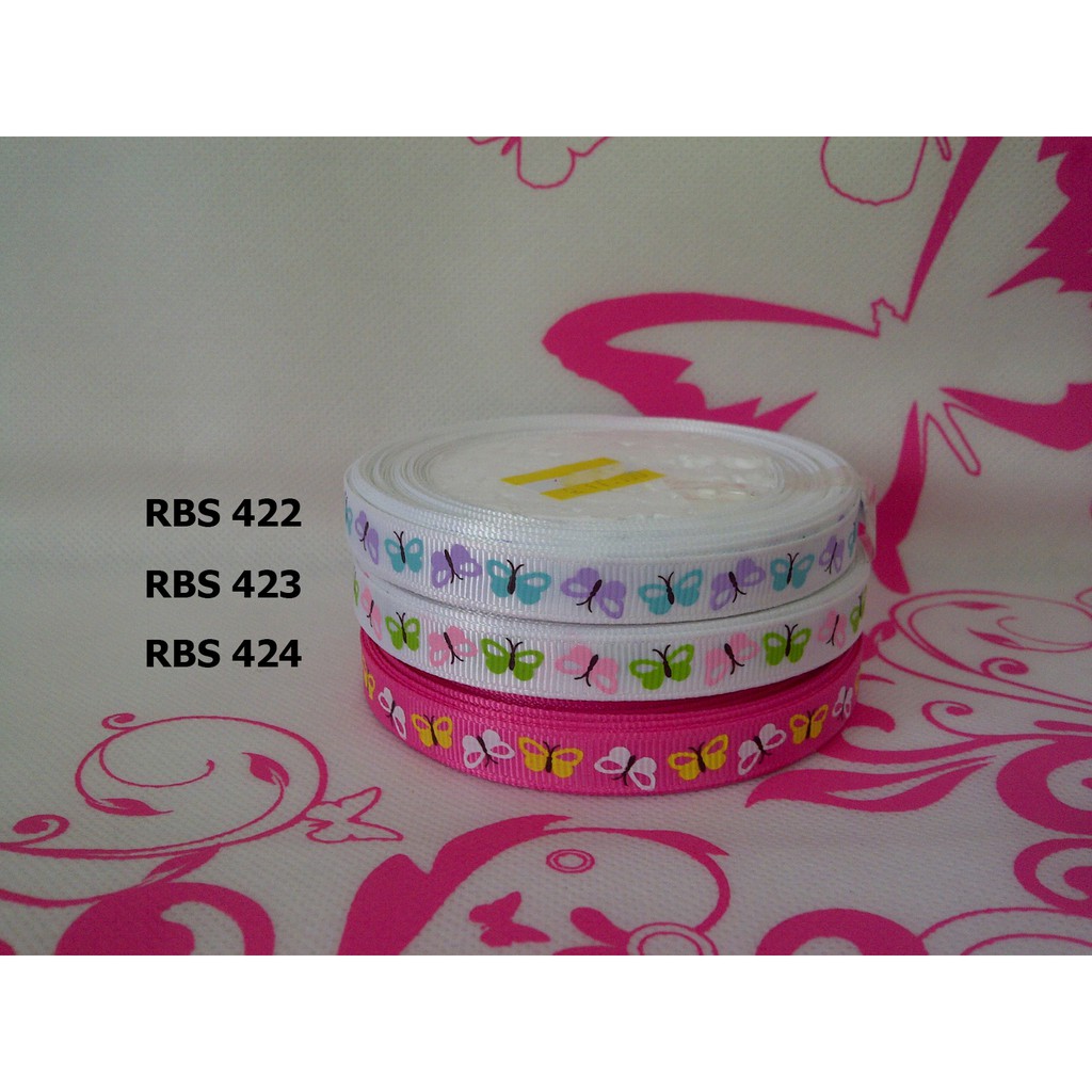 

[10 YARD] PITA GROSGRAIN MOTIF KUPU KUPU SALE RBS 422,423,424