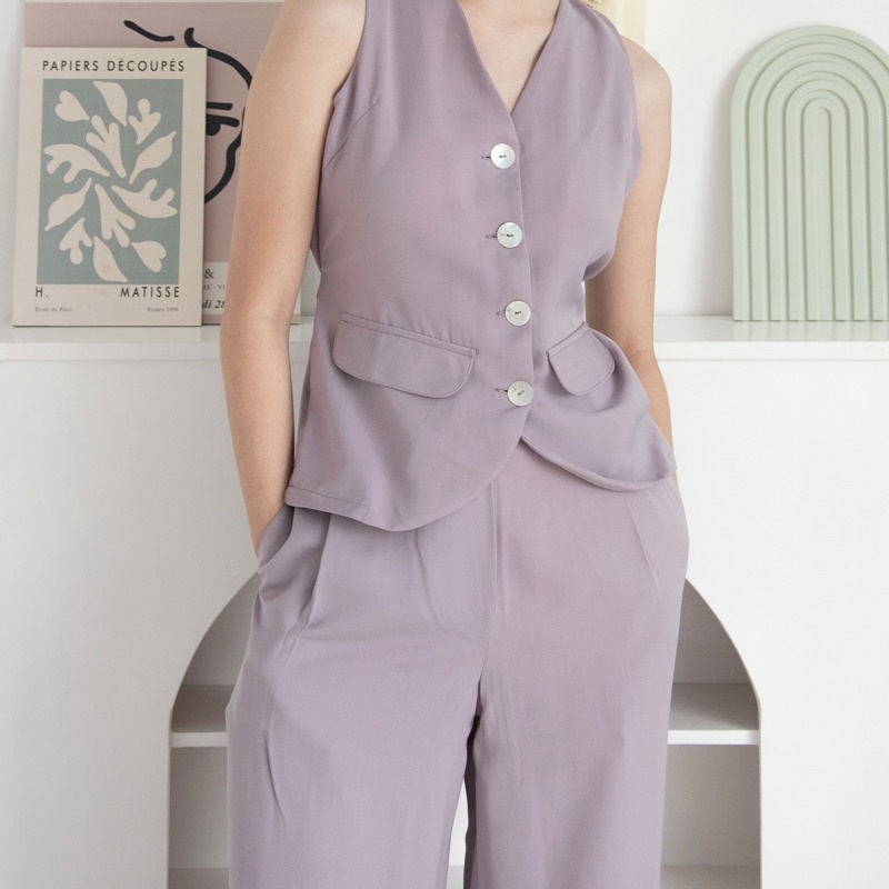 eleanore vest set (dijual terpisah)-lilac VEST