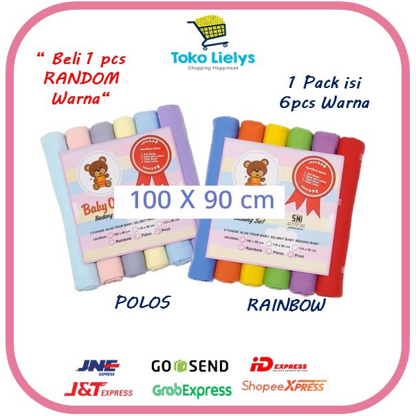 Bedong Bayi Warna Polos Baby Owie Just To You 1 PACK isi 6 PCS