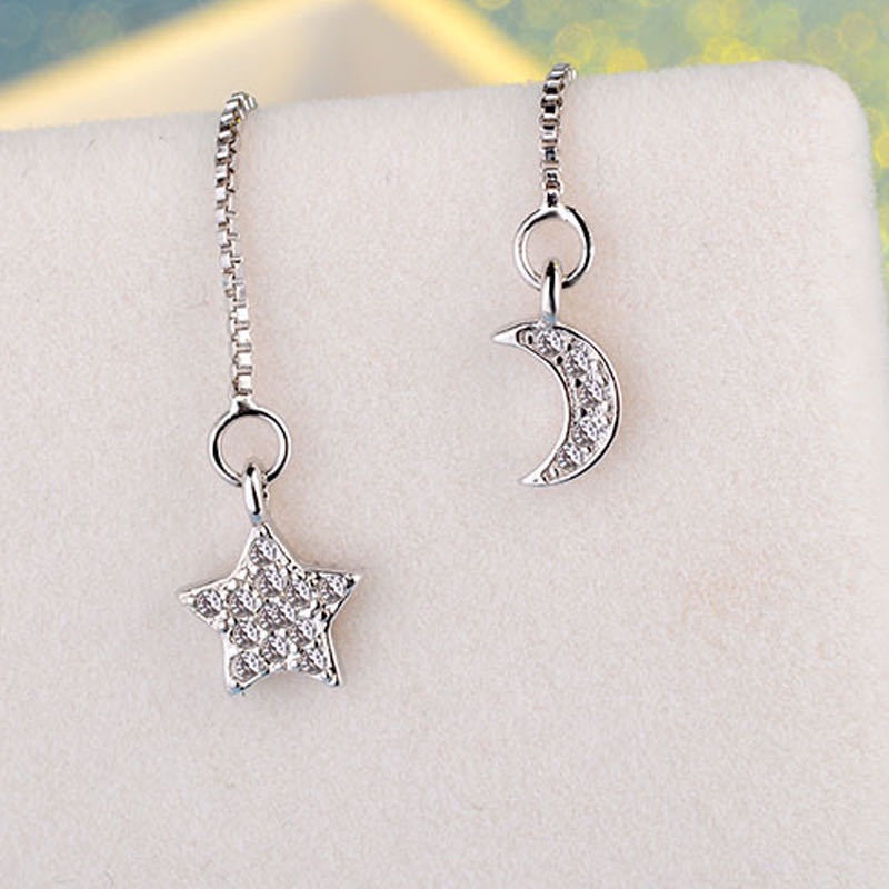 Anting Bentuk Lingkaran Geometris Butterfly Moon Star Gaya Korea Untuk Wanita
