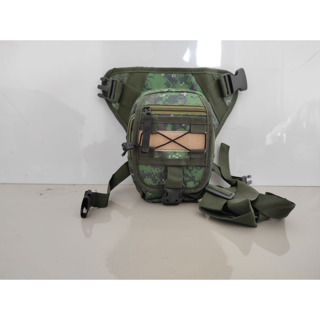 Tas Selempang Pria Waistbag Tas Pinggang Tactical Loreng Army Tas Kaki Paha Samping Cowok