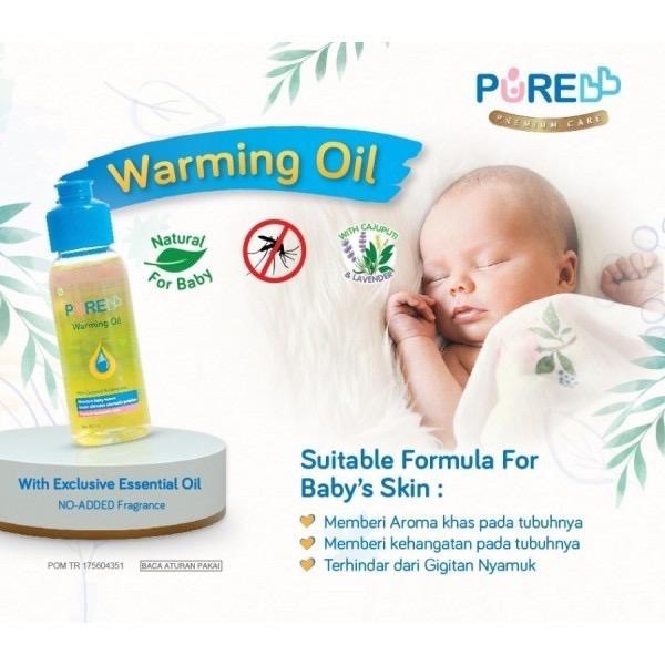 PURE BB PUREBB BABY WARMING OIL 60ML MINYAK TELON BAYI PENGHANGAT BADAN ANAK BAYI