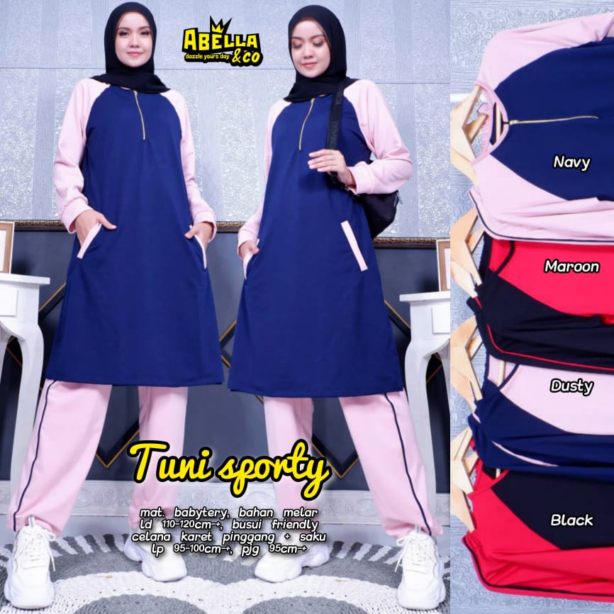 TUNI SETELAN SPORTY / 25.9 / BAHAN BABYTERRY / LD 110-120 CM / ALLSIZE FIT M-XXL / ABELLA