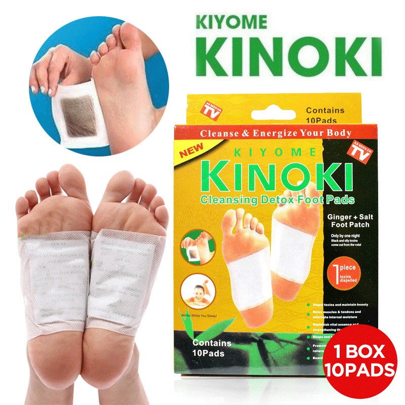 1 Box 10 Pcs Kinoki White Detox Original Kinoki Detox Foot Pads Koyo Kaki Herbal 1 Box Isi 10 Pcs