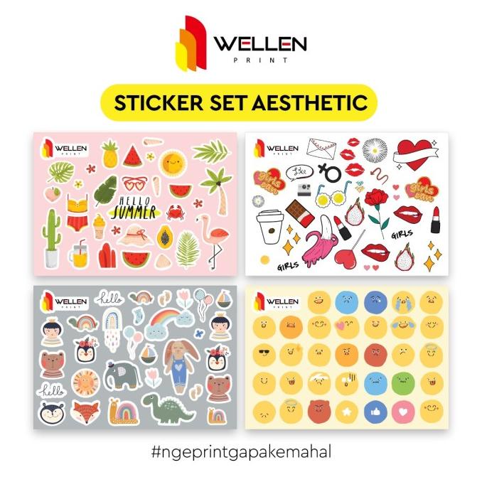 

Sticker Set Aesthetic / Cetak Stiker Dekorasi estetik agenda Jurnal