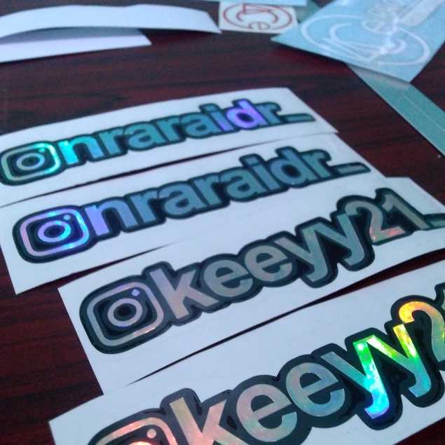 Jual Sticker/ Stiker Ig Hologram Sticker/ Stiker Custom Nama Id Instagram, Id Facebook, Id ...