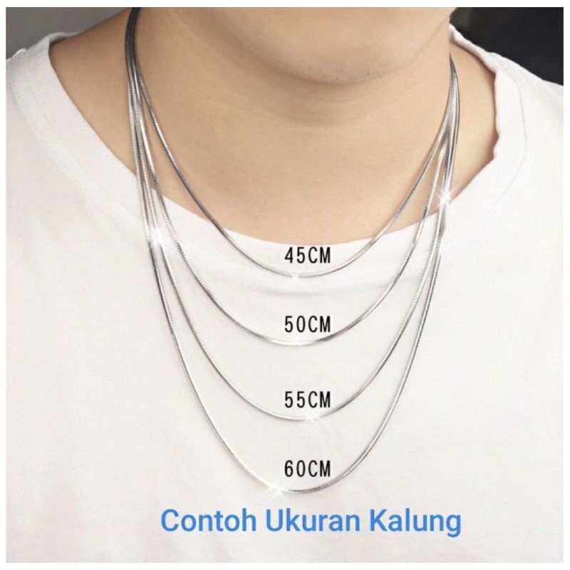 KALUNG TITANIUM GEPENG PRIA WANITA ANTI LUNTUR ANTI KARAT