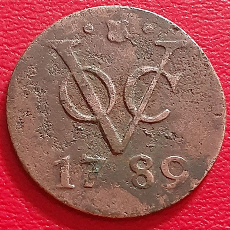 Uang Koin Kuno Lama 1 Duit VOC Utrecht Tahun 1789