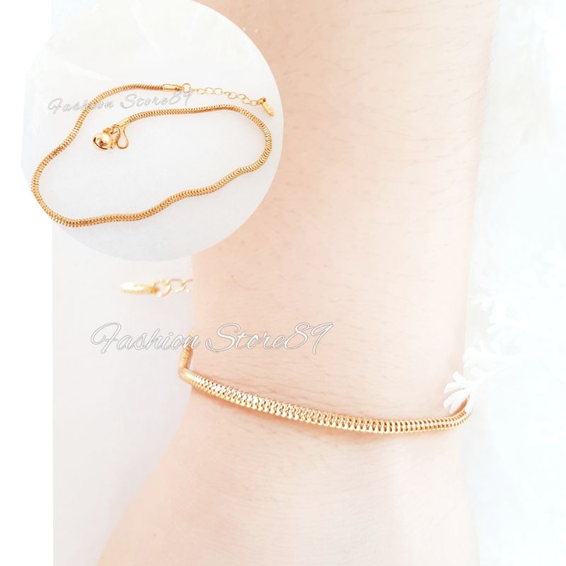 Gelang Tangan &amp; Kaki Milano Perhiasan Lapis emas 18k Xuping Yaxiya impor Bestquality simple