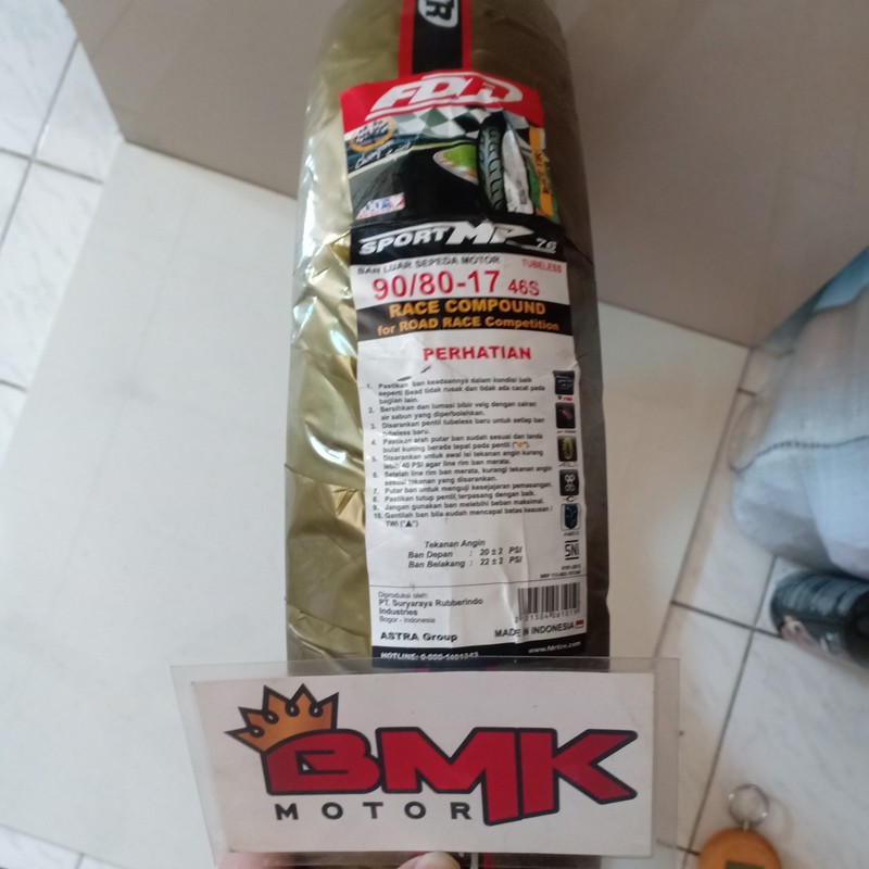 BAN MOTOR FDR MP76 90/80-17 TUBELESS SOFT COUMPOND