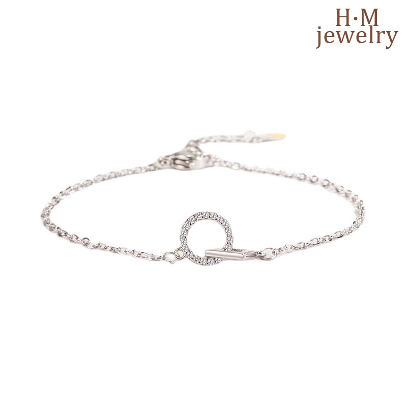 Gelang Tangan Rantai Aksen Berlian Imitasi Untuk Wanita