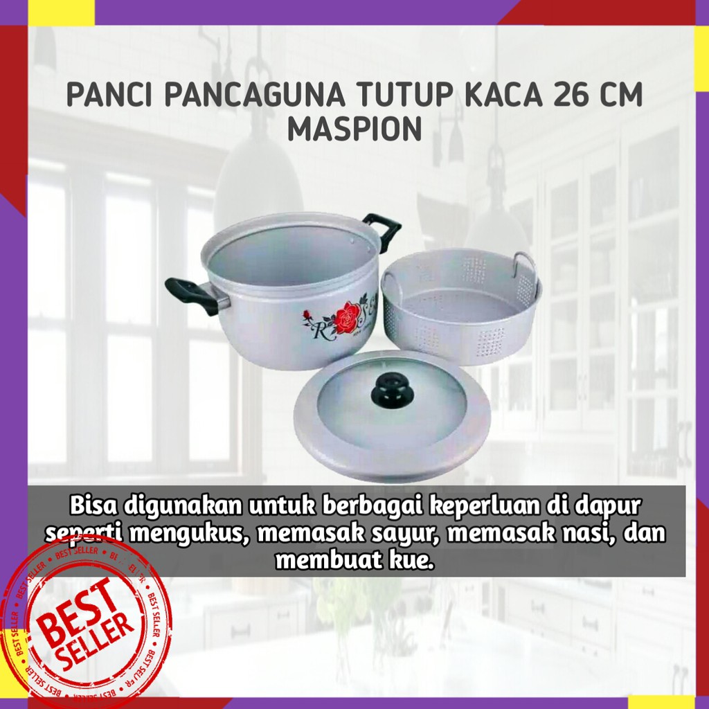 Panci kukus / Steamer / Panci / Rice Cooker / Maspion / Steamer Rice cooker maspion 26cm Panca Guna